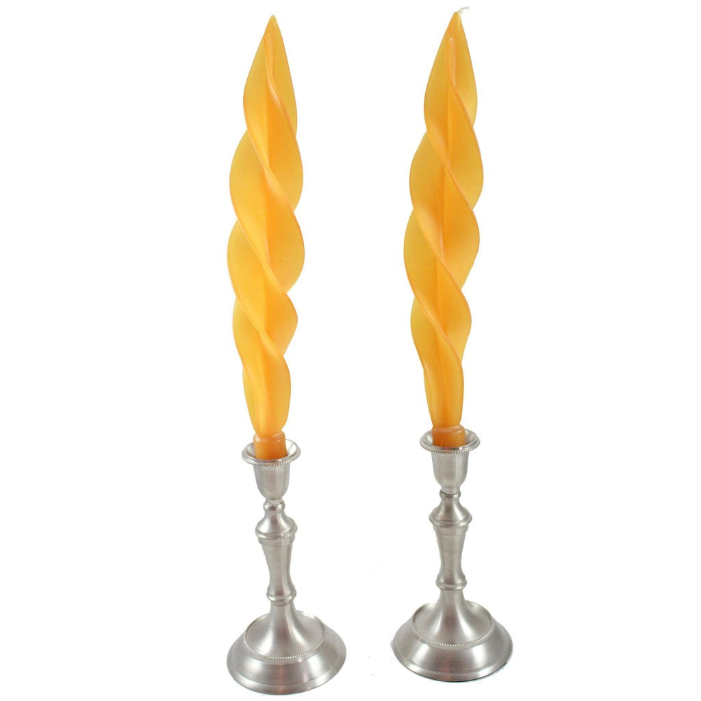 Beeswax Feather Taper Candle  - 12 inches
